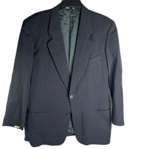 Giorgio Armani Pure Wool Black Single Breasted Suit Jacket Blazer ITALY Size 40S
